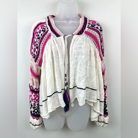 Free People Dreamland Crochet Knit Swingy Cardigan Sweater Size XS - Picture 12 of 16